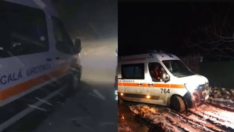 Un bărbat a murit așteptând ambulanța blocată în glod