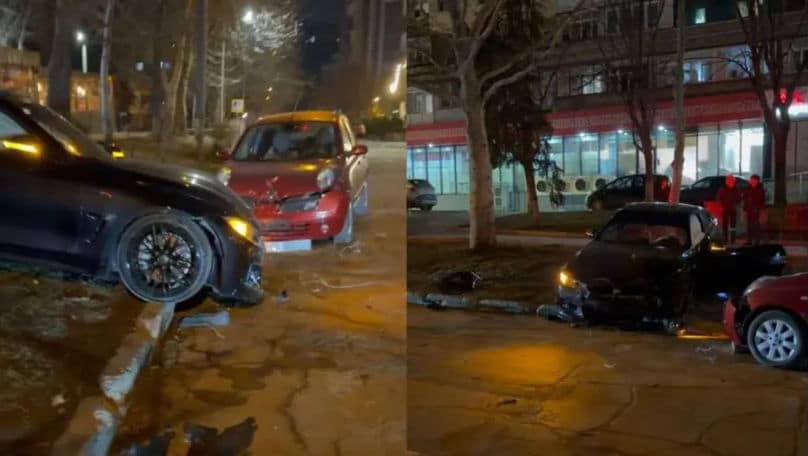 Accident nocturn în sectorul Râșcani al Capitalei. Au fost implicate trei automobile