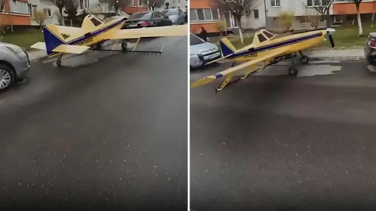 Avion de mici dimensiuni, filmat într-o curte din Chișinău. Reacția AAC