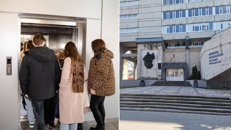 Ascensoarele noi de la Universitatea Pedagogică s-au blocat chiar după inaugurare
