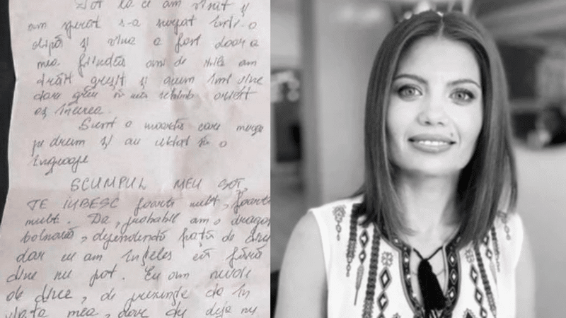Scrisoarea apărută pe rețele nu e biletul de adio lăsat de Ludmila Vartic în ziua decesului. IGP: „Aceasta a fost adusă de soț, bănuit în dosar. Ambele sunt anexate la dosar”