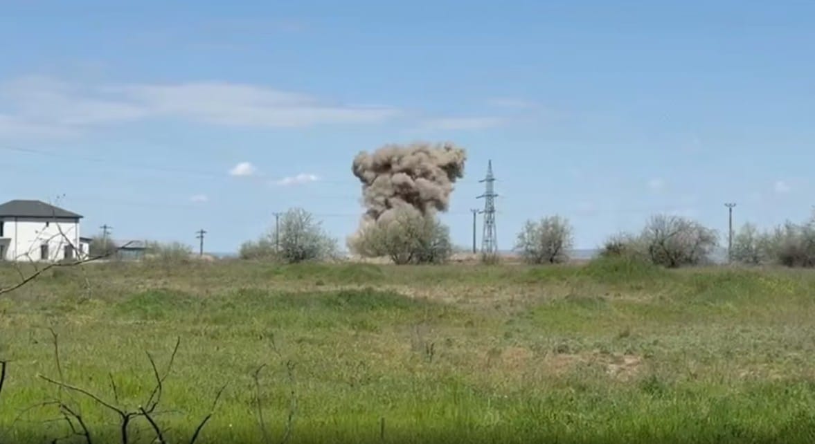 Galați: Imagini cu momentul în care drona rusească, cu încărcătură explozibilă, a fost detonată