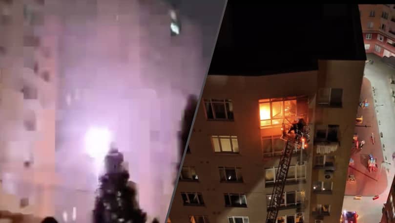 VIDEO Imagini filmate cu drona: Cum a fost stins incendiu provocat de focuri de artificii