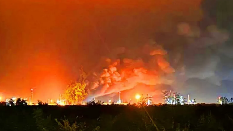 Ucraina a lovit adânc în teritoriul Rusiei: incendiu uriaș după un atac masiv în Stavropol și panică majoră la Moscova