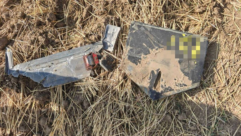 Fragmente dintr-o dronă rusească Gheran-2, descoperite în satul Văleni