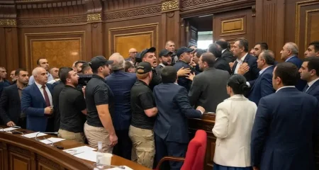 Bătaie generalizată în Parlamentul Armeniei: deputat rănit și ambulanță chemată la Erevan